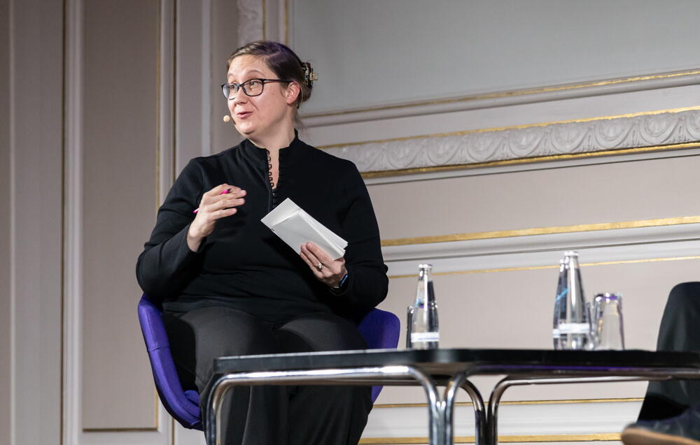 Kinga Bloch at the opening of the "Library Of Lost Books" in Berlin. Photo: Hagen Immel